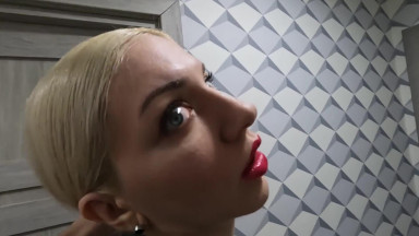 Arrogant woman frozen by flash